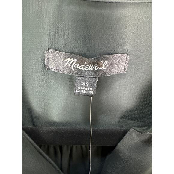 Madewell NWT Women’s Black Poppy Long Sleeve Button Front Top size XS - Picture 4 of 9